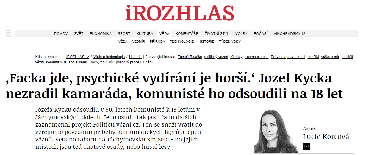Reportáž v Českém rozhlase